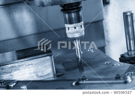 The CNC milling machine rough cutting the injection mold parts by indexable tools. The CNC milling machine rough cutting the injection mold parts by indexable tools. 90506587