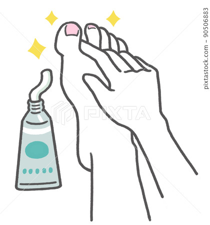 Apply deodorant cream to the feet that are worrisome of odor 90506883