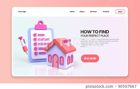 real estate sales contracts concept illustration Landing page template for background real estate sales contracts concept illustration Landing page template for background 90507667