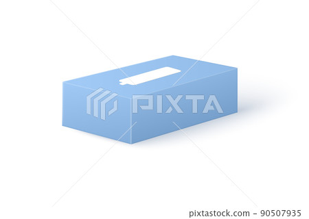 Tissue cardboard box in perspective, realistic vector illustration isolated. Tissue cardboard box in perspective, realistic vector illustration isolated. 90507935