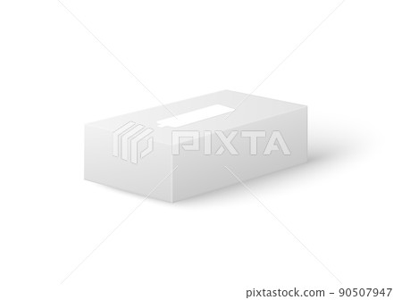 Closed paper napkins box mockup, realistic 3d... - Stock Illustration ...