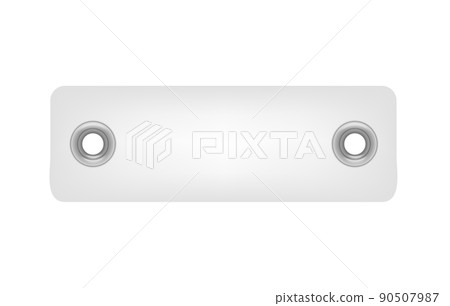 Blank price tag with grommets or eyelets 3d mockup vector illustration isolated. Blank price tag with grommets or eyelets 3d mockup vector illustration isolated. 90507987