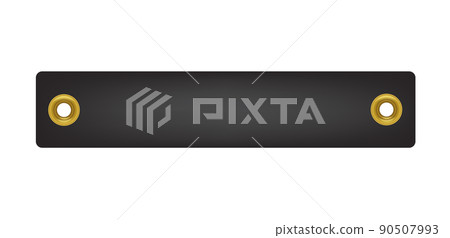 Black price tag or label with eyelets realistic vector illustration isolated. Black price tag or label with eyelets realistic vector illustration isolated. 90507993