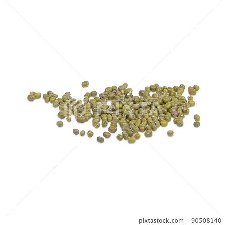 Mung bean seeds isolated on white background 90508140