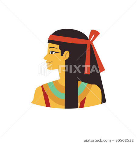 Maat Ancient Egypts goddess portrait, flat vector illustration isolated. 90508538