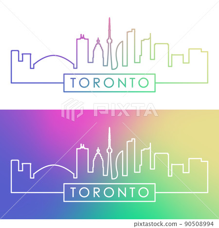 Toronto skyline. Colorful linear style. 90508994