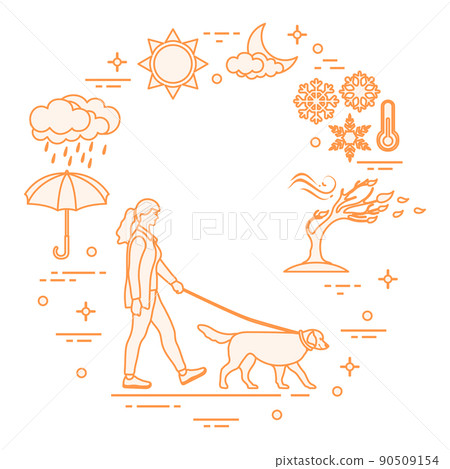 Dog Walking Weather Pet Service Walker Training Dog Walking Weather Pet Service Walker Training 90509154