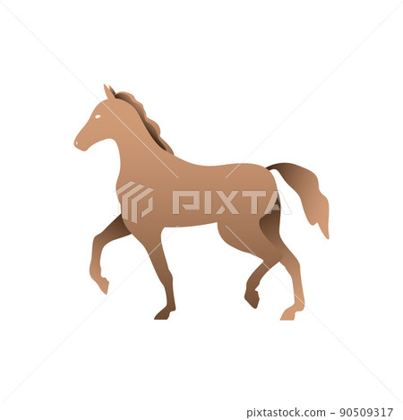 Silhouette of a horse. Horse side view profile. 90509317