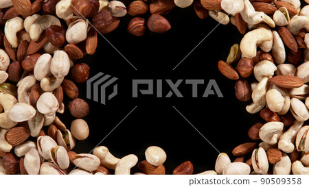Nuts mix islated on black background. Nuts mix islated on black background. 90509358
