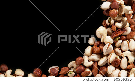 Nuts mix islated on black background. Nuts mix islated on black background. 90509359