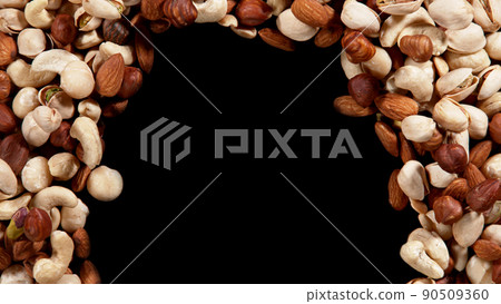 Nuts mix islated on black background. Nuts mix islated on black background. 90509360