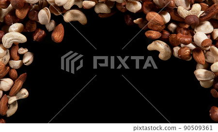 Nuts mix islated on black background. Nuts mix islated on black background. 90509361