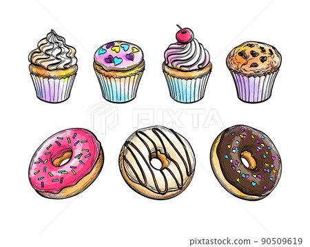 Sweets sketches set. 90509619