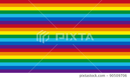 Rainbow color horizontal stripe vector background illustration material 90509706