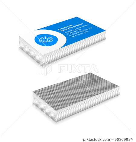 Stack of business cards template, business cards mockup on white 90509934