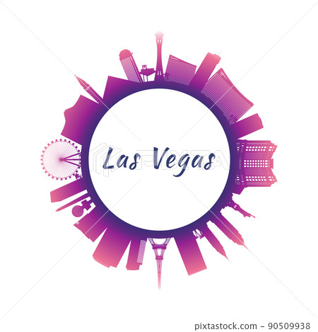 Silhouette Las Vegas Skyline 90509938