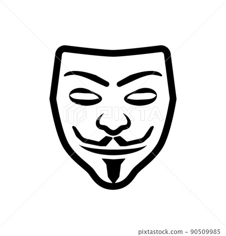 Anonymous Guy Fawkes mask icon, confidentiality concept icon on white 90509985