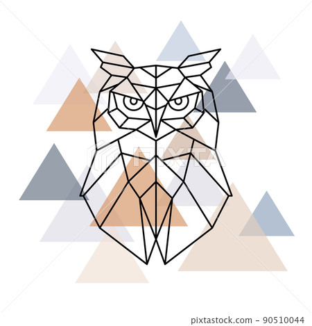 Owl geometric head. Scandinavian style. 90510044