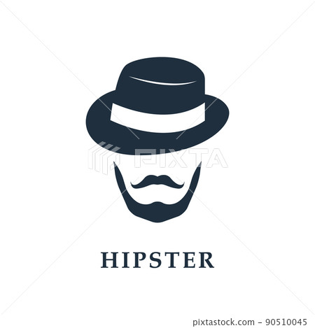 Vector portrait of bearded man wearing hat. - Stock Illustration ...