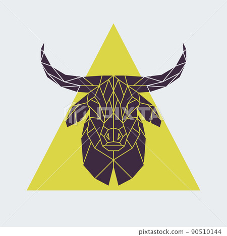 Polygonal buffalo head. Polygonal buffalo head. 90510144