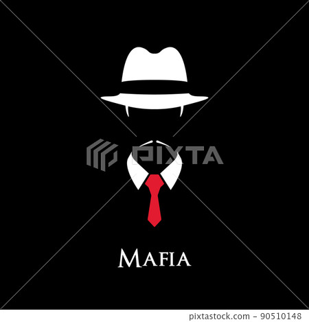 White Silhouette of an Italian Mafia 90510148