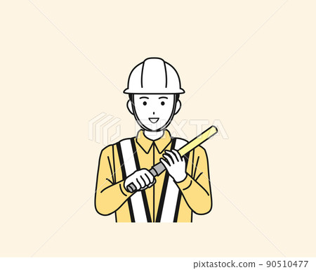 Guardman traffic guidance guard male illustration 90510477