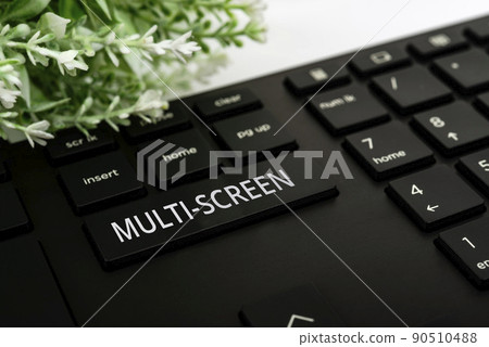 Writing displaying text Multi Screen. Internet Concept Having or involving several screen especially in a cinema Computer Keyboard And Symbol.Information Medium For Communication. Writing displaying text Multi Screen. Internet Concept Having or involving several screen especially in a cinema Computer Keyboard And Symbol.Information Medium For Communication. 90510488