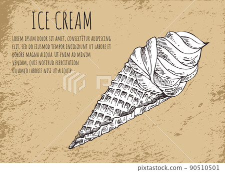 Ice Cream Poster with Sketch Vector Illustration 90510501