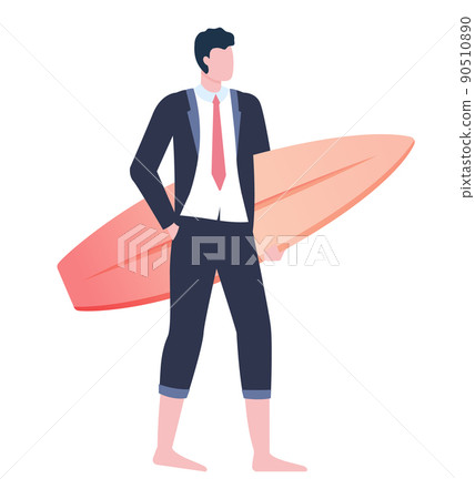 Businessman Wearing Formal Suit Holding Board 90510890