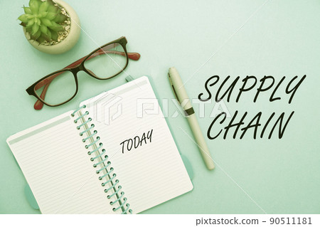 Writing displaying text Supply Chain. Concept meaning System of organization and processes from supplier to consumer Flashy School Office Supplies, Teaching Learning Collections, Writing Tools, 90511181
