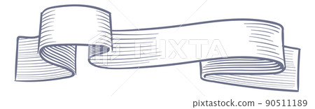 Retro ribbon header. Decorative template. Banner sketch 90511189