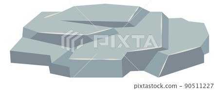 Game ground isometric element. Gray rock block Game ground isometric element. Gray rock block 90511227