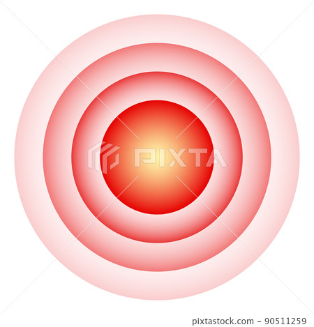Chronic pain symbol. Hurt spot red circles 90511259