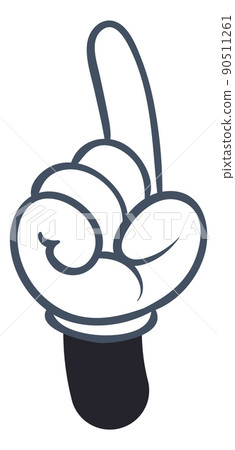 Cartoon hand pointing finger. Comic arm gesture Cartoon hand pointing finger. Comic arm gesture 90511261