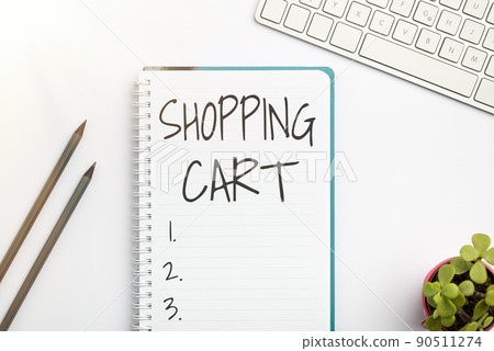 Conceptual caption Shopping Cart. Concept meaning Case Trolley Carrying Groceries and Merchandise Flashy School Office Supplies, Teaching Learning Collections, Writing Tools, Conceptual caption Shopping Cart. Concept meaning Case Trolley Carrying Groceries and Merchandise Flashy School Office Supplies, Teaching Learning Collections, Writing Tools, 90511274