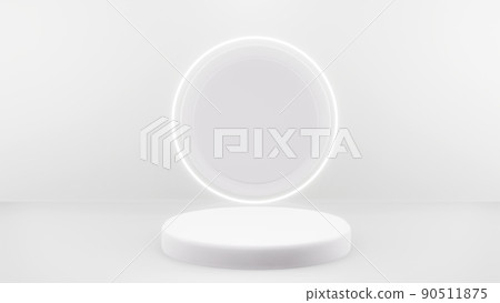 Podium in abstract white composition for product presentation, 3d render, 3d illustration Podium in abstract white composition for product presentation, 3d render, 3d illustration 90511875