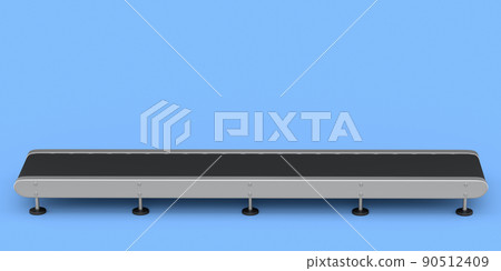 Airport conveyor belt, line or baggage claim area on blue background 90512409