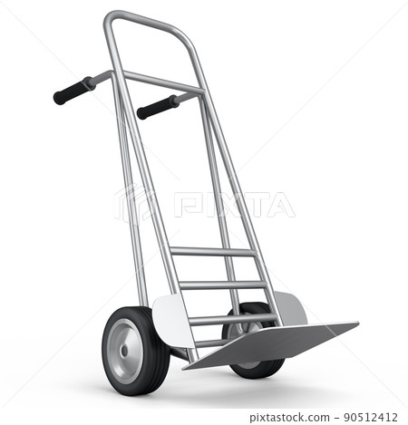 Empty hand truck or dolly for delivery and carrying isolated on white background 90512412