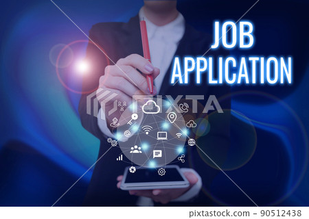 Inspiration showing sign Job Application. Business showcase The standard business document serves a number of purposes Lady Pressing Screen Of Mobile Phone Showing The Futuristic Technology Inspiration showing sign Job Application. Business showcase The standard business document serves a number of purposes Lady Pressing Screen Of Mobile Phone Showing The Futuristic Technology 90512438