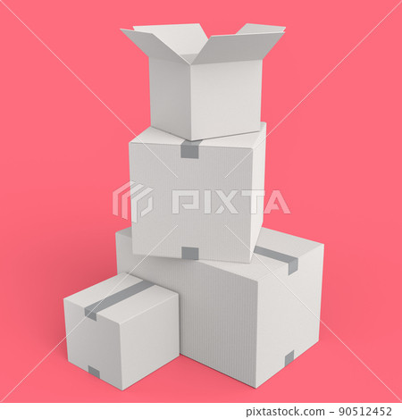 Cardboard box or carton on pink background, carrying parcel and online shopping Cardboard box or carton on pink background, carrying parcel and online shopping 90512452