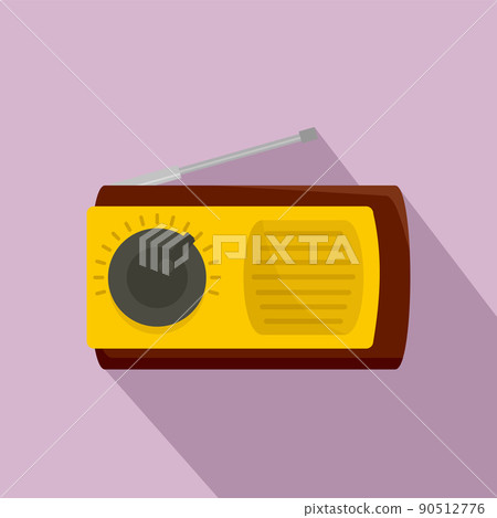 Manual radio receiver icon, flat style 90512776