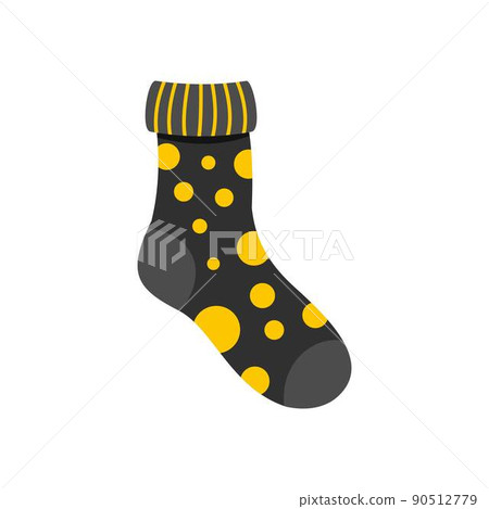 Textile sock icon, flat style 90512779