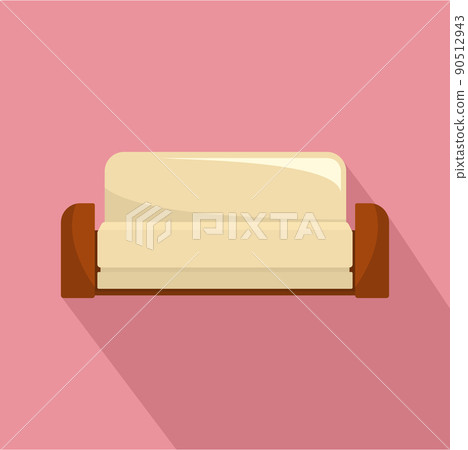 English sofa icon, flat style 90512943