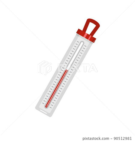 Old thermometer icon, flat style Old thermometer icon, flat style 90512981