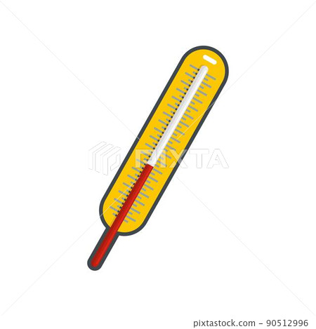 Mercury thermometer icon, flat style 90512996