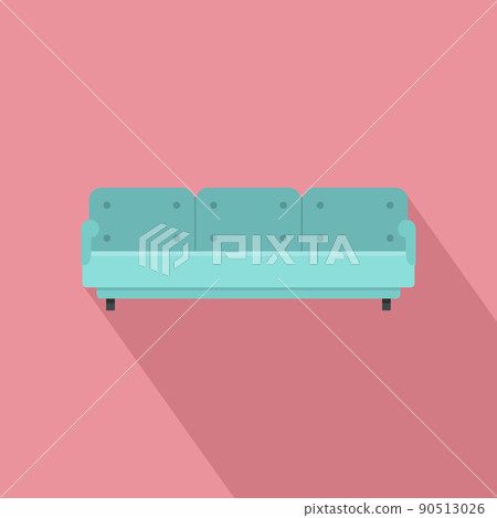 Three place sofa icon, flat style 90513026