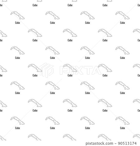 Cuba map thin line vector simple 90513174