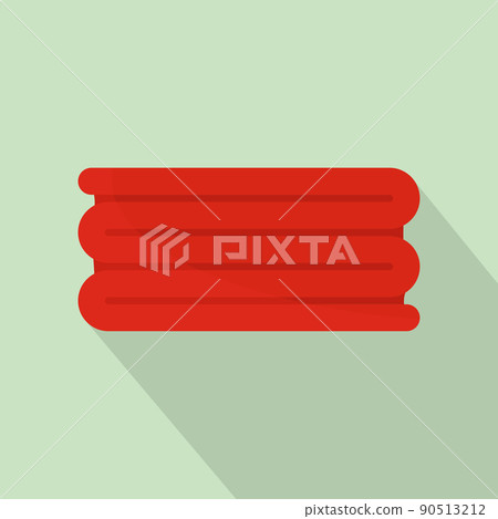 Red big towel icon, flat style 90513212