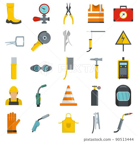 Welder equipment icons set vector isolated 90513444