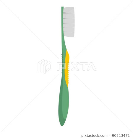 Plastic toothbrush icon, flat style Plastic toothbrush icon, flat style 90513471